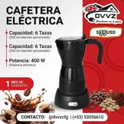 Cafetera eléctrica, 6 tazas