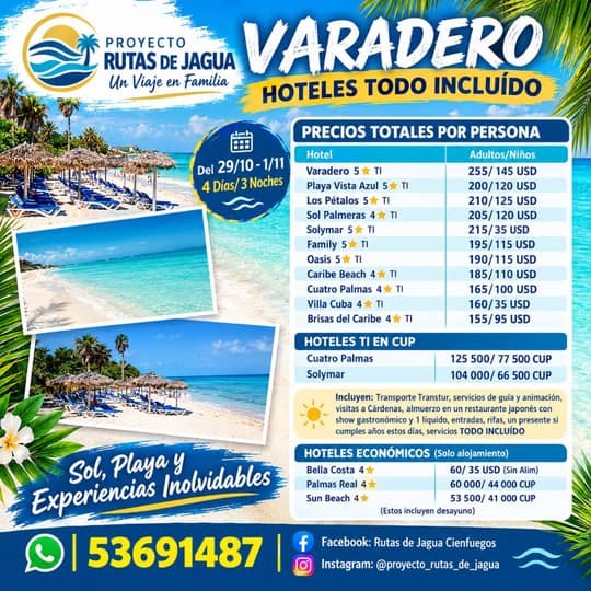 Varadero: hoteles todo incluido (4 días / 3 noches)