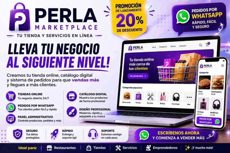 Perla Marketplace | Tu tienda y servicios en línea