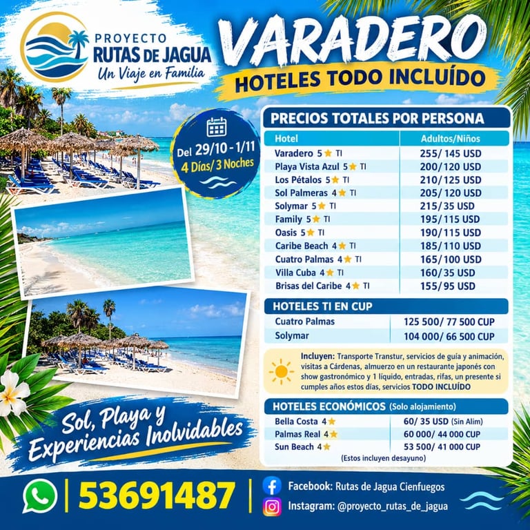 Varadero: hoteles todo incluido (4 días / 3 noches)